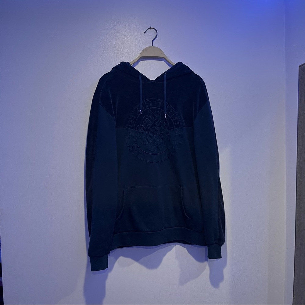 River Island Velvet Navy Blue Hoodie